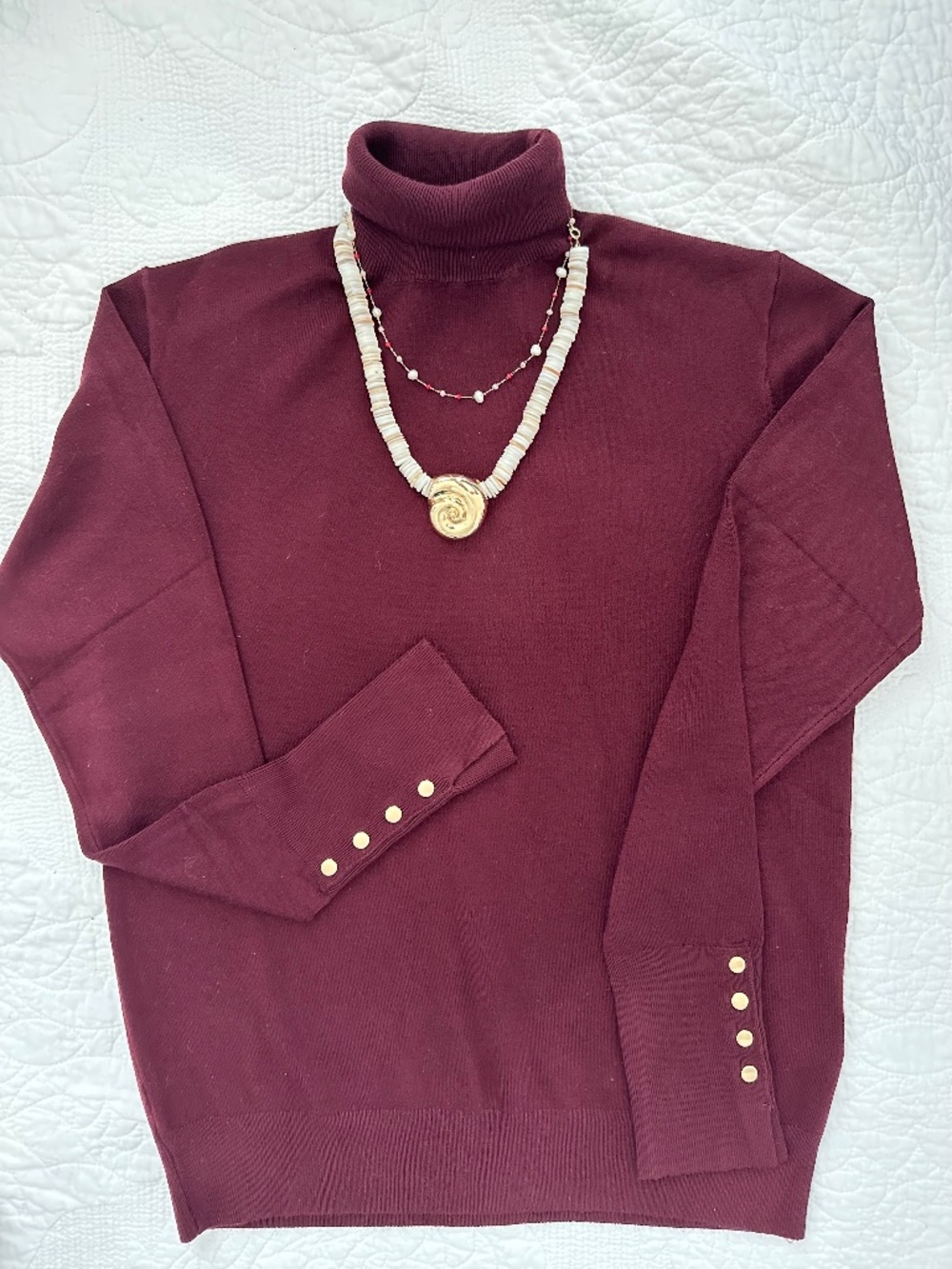 Zara burgundy sweater with gold accent buttons size small